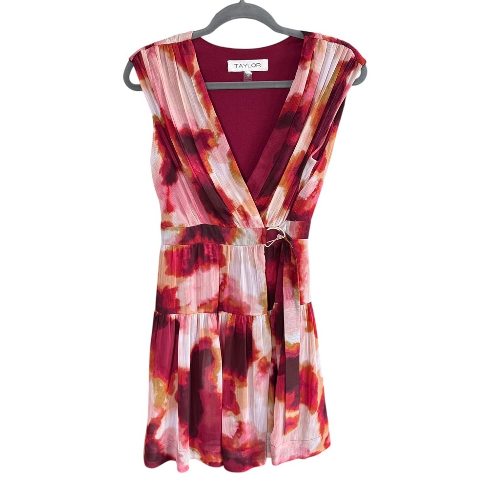 Taylor Watercolor Floral Wrap Dress Size Small